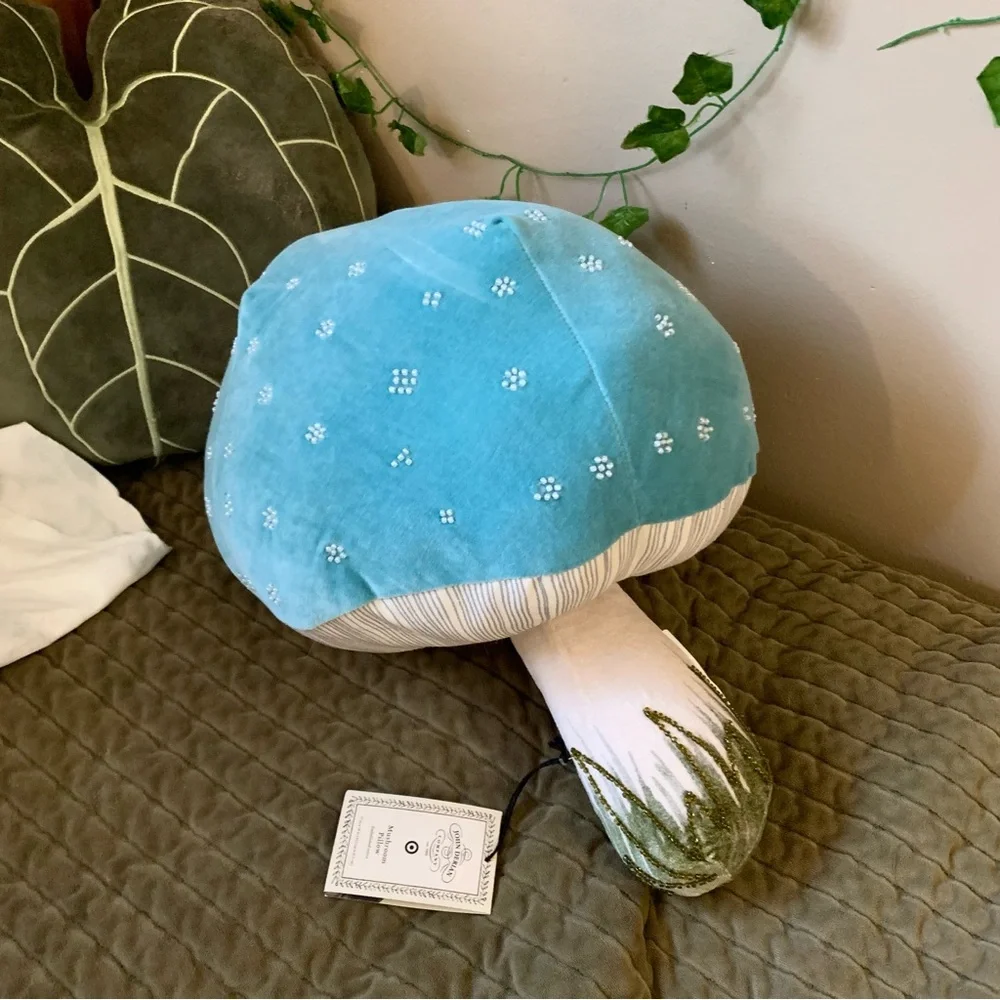 John Derian Beaded Mushroom Pillow